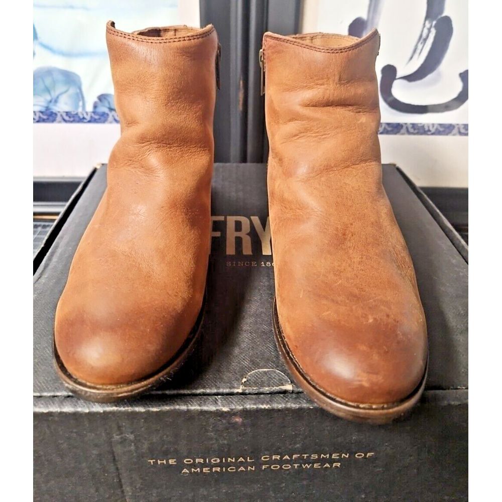 Frye Carly Double Zip Ankle Boots 100% Leather Women's US 6M